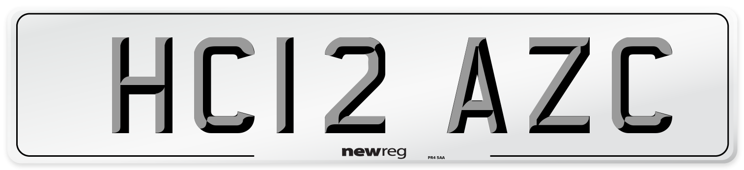 HC12 AZC Number Plate from New Reg